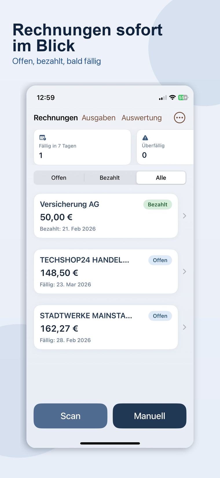 Beleg Scanner OCR — Rechnungen sofort im Blick